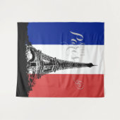 Tenture Drapeau France Tour Eiffel Rouge Blanc Bleu Monogr (Devant (Horizontal))