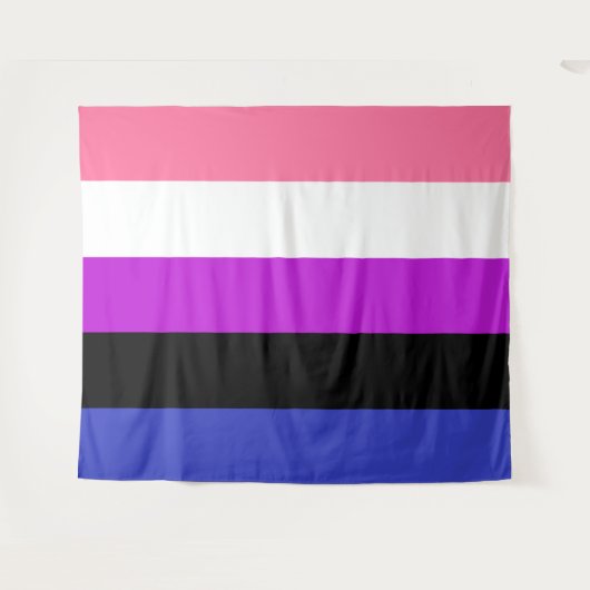 Tenture Drapeau Genderfluide extra grand LGBT (Devant (Horizontal))