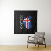 Tenture Drapeau Islande (En situation (horizontale))