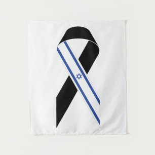 Tenture Drapeau israélien ruban noir