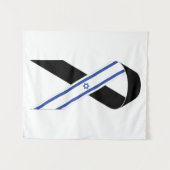 Tenture Drapeau israélien ruban noir (Devant (Horizontal))