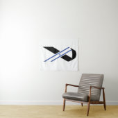 Tenture Drapeau israélien ruban noir (En situation (horizontale))