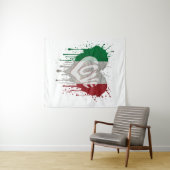 Tenture Drapeau Italie Amour (En situation (horizontale))