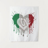 Tenture Drapeau Italie Amour (Devant)