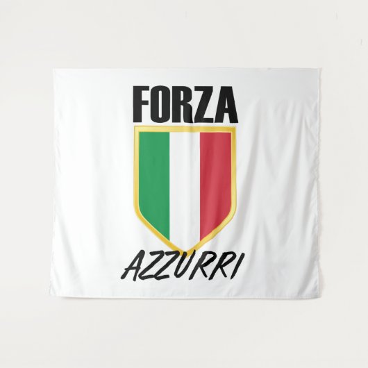 Tenture Drapeau italien Forza Azzurri (Devant (Horizontal))