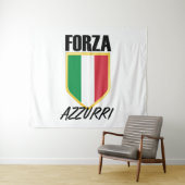 Tenture Drapeau italien Forza Azzurri (En situation (horizontale))