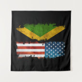 Tenture Drapeau jamaïcain américain Jamaïque États-Unis (Devant (Horizontal))