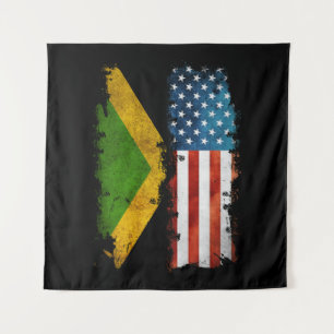 Tenture Drapeau jamaïcain américain Jamaïque États-Unis