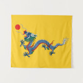 Tenture Drapeau jaune impérial de dragon, dynastie de Qing (Devant (Horizontal))