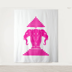 Tenture Drapeau lao / Laos éléphant à trois têtes Erawan r