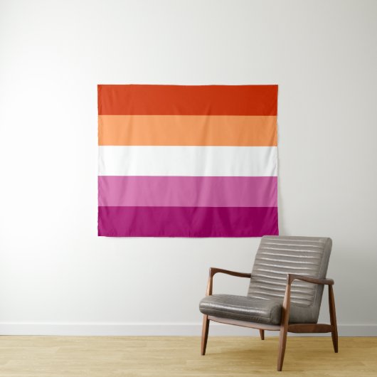 Tenture Drapeau Lesbienne 50 x 60 (En situation (horizontale))