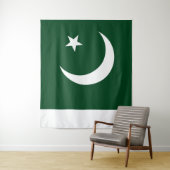 Tenture Drapeau pakistanais grand (En situation)