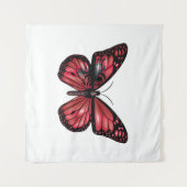 Tenture Drapeau papillon monarque d'Albanie (Devant (Horizontal))