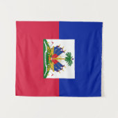 Tenture Drapeau patriotique haïtien mural (Devant (Horizontal))