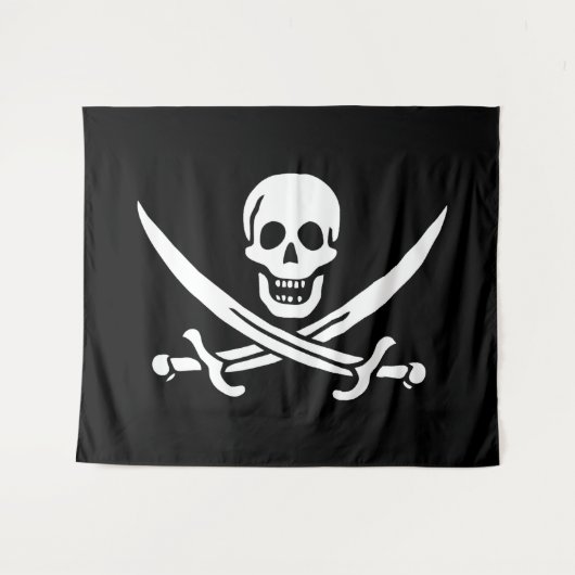 Tenture Drapeau Pirate Jolly Roger (Devant (Horizontal))