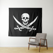 Tenture Drapeau Pirate Jolly Roger (En situation (horizontale))