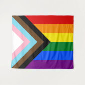 Tenture Drapeau Progress Pride LGBTQ+ (Devant (Horizontal))