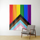 Tenture Drapeau Progress Pride LGBTQ+ (En situation)