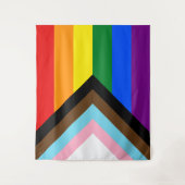 Tenture Drapeau Progress Pride LGBTQ+ (Devant)