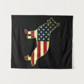 Tenture Drapeau Rustique Américain Berger Allemand (Devant (Horizontal))