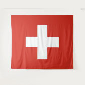 Tenture Drapeau Suisse - croix blanche (Devant (Horizontal))