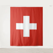 Tenture Drapeau Suisse - croix blanche (Devant)
