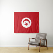 Tenture Drapeau tunisien (En situation (horizontale))
