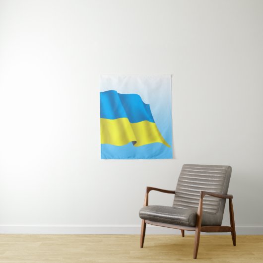 Tenture Drapeau Ukraine (En situation)