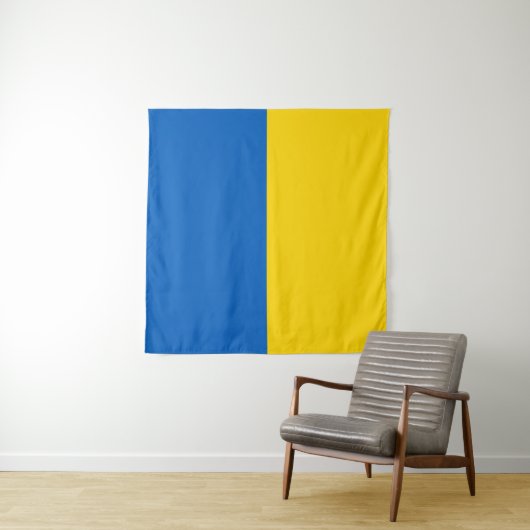 Tenture Drapeau ukrainien (Ukraine) (En situation)