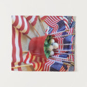 Tenture Drapeaux américains et balles de golf (Devant (Horizontal))