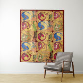 Tenture Drapeaux de cour allemands /Chiens, Cerfs, Faucons (En situation)