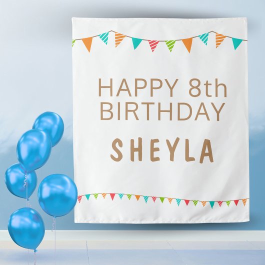 Tenture Drapeaux de fanions colorés amusants Joyeux Annive