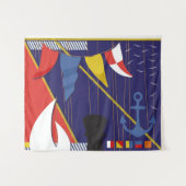 Tenture Drapeaux maritimes nautiques Couverture murale de (Devant (Horizontal))