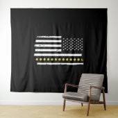 Tenture Drapeaux patriotiques 4 juillet Pickleball (En situation (horizontale))