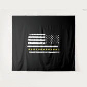 Tenture Drapeaux patriotiques 4 juillet Pickleball (Devant (Horizontal))