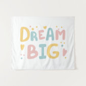 Tenture Dream Big Pastel Hearts (Devant (Horizontal))