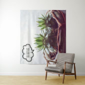 Tenture Dream Big Phrase Green Succulent (En situation)