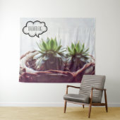 Tenture Dream Big Phrase Green Succulent (En situation (horizontale))