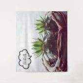 Tenture Dream Big Phrase Green Succulent (Devant)