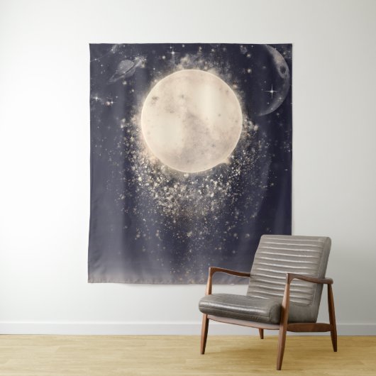 Tenture Dream Moon Magic Cosmic Sparkles (En situation)