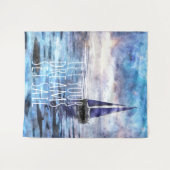 Tenture Dream Sail Inspirational Citation Ocean Blue Sunse (Devant (Horizontal))