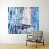 Tenture Dream Sail Inspirational Citation Ocean Blue Sunse (En situation (horizontale))