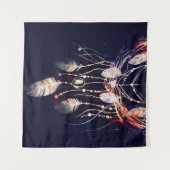 Tenture Dreamcatcher, branches, style boho, art numérique. (Devant (Horizontal))