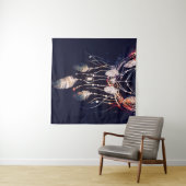 Tenture Dreamcatcher, branches, style boho, art numérique. (En situation (horizontale))