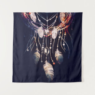 Tenture Dreamcatcher, branches, style boho, art numérique.