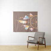 Tenture Dreamcatcher de Boho Tribal sur Brown (En situation (horizontale))