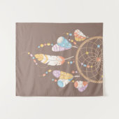 Tenture Dreamcatcher de Boho Tribal sur Brown (Devant (Horizontal))