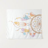 Tenture Dreamcatcher de la tribu Boho en blanc (Devant (Horizontal))