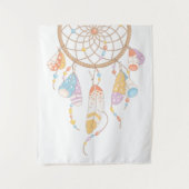 Tenture Dreamcatcher de la tribu Boho en blanc (Devant)