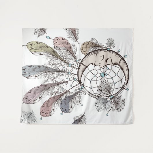 Tenture Dreamcatcher de lune céleste (Devant (Horizontal))